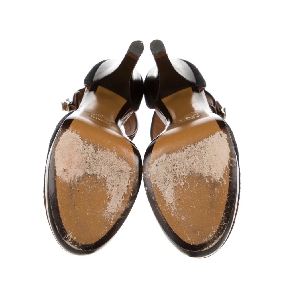 Fendi Colorblock Pattern T-Strap Pumps - image 4